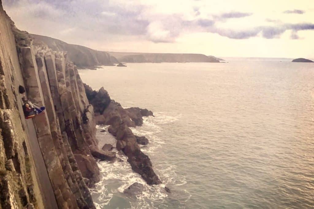 portaledge camping UK ocean cliffs